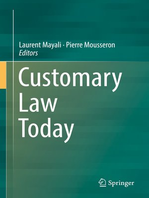 cover image of Customary Law Today